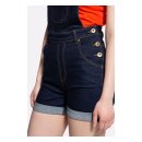 Queen Kerosin Dungaree denim shorts dark blue