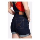 Queen Kerosin Dungaree denim shorts dark blue