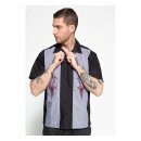 King Kerosin Pinstripes cocktail shirt black/grey