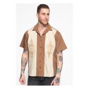 King Kerosin Pinstripes cocktail shirt brown/beige