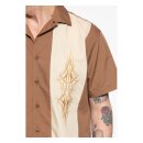 King Kerosin Pinstripes cocktail shirt brown/beige