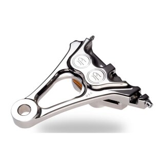 PM, 4-piston one-piece caliper/bracket, rear. Chrome