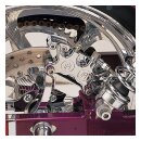 PM, rear 4-p caliper bracket, 11.5". Chrome