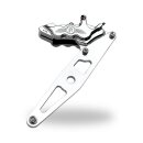 PM, rear 6-p caliper bracket, 11.5 & 13". Chrome