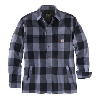 Carhartt Sherpa lined flannel plaid shirt folkstone grey S