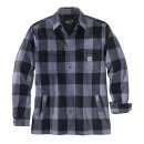 Carhartt Sherpa lined flannel plaid shirt folkstone grey S