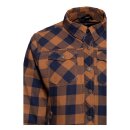 Queen Kerosin Blanko workwear shirt tabacco/blue