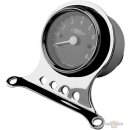2 1/2" Mini Speedometer Kit Scale: mph; Scale Color: black; Ratio: 2240:60 Chrome 63.5 mm