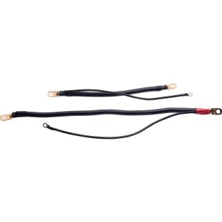 14" MEGA Negative Battery Cable with 12" Auxiliary Wire Black