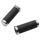 Leather Cushion Grips Chrome 1" Cable operated