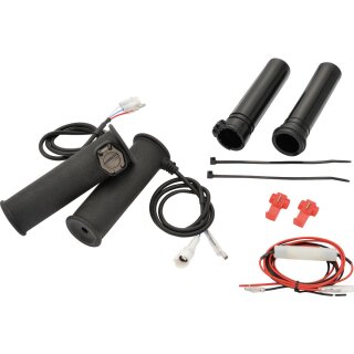 3-Level Heated Grips Black 1" Cable operated Throttle By Wire