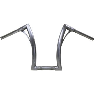 380 Tall Flow Bar Super Fat M8 Softail Handlebar with 1 1/4" Clamp Diameter 1,4" Raw Throttle By Wire