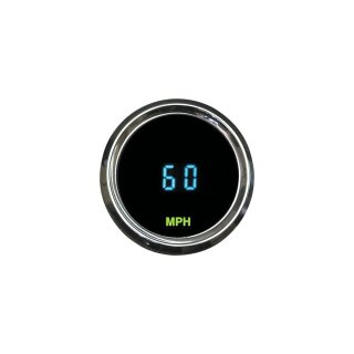 Round Mini Speedometer Scale: 225 mph; Scale Color: black Chrome 52.388 mm