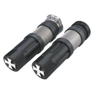 Young Gun Iron Cross Grips Flat Black 1" Cable operated