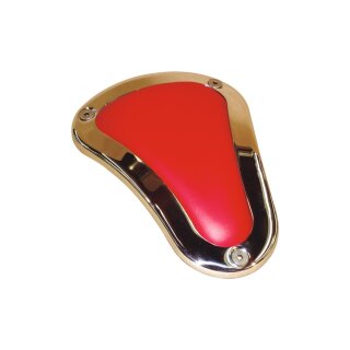 Hard Ass Pillion Pad Red Stainless Steel Vinyl