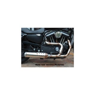 Big Guns Bomb Outline Headpipes and BSL Muffler 2 1/4“ with Five Windows-Soundsystem, VA satin, Heat Shields smooth black