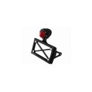 Horizontal License Plate Kit with LED Taillight Black Gloss