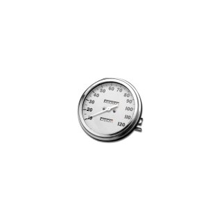 46-47 FL-Style Speedometer Scale: 120 mph; Scale Color: black/silver; Ratio 1:1 Chrome