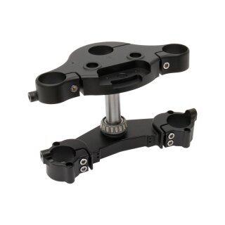 7 Raked Triple Tree, Black Raked Triple Tree Kit für Harley Touring 14-22