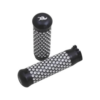 Dimpled Grips Black 1" Anodized Cable operated