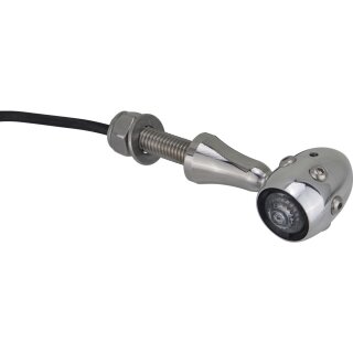 Retro LED Turn Signal V2A Polished stem Polished Clear LED