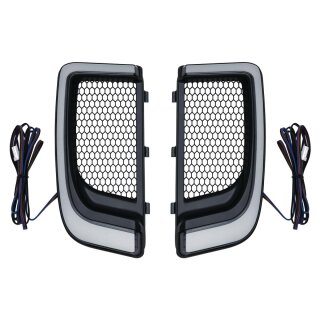 LED Tracer Fairing Lower Grills Black White LED