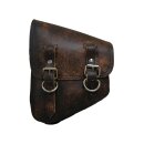 Bolt-On Solo Saddelbag with Bracket Rustic Brown Left