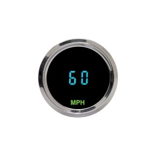 Round Mini Speedometer Scale: 225 km/h; Scale Color: black Chrome 52.3875 mm
