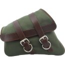 Canvas Swing Arm Saddle Bag With Black Straps Brown Army...