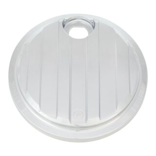 PM, Drive Touring fuel tank door cover. Chrome