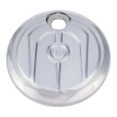 PM, Scallop Touring fuel tank door cover. Chrome