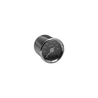 Mechanical 48mm Basic Speedometer Scale: 220 km/h; Scale Color: black; Ratio: 1:1 Chrome 48.0 mm