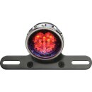 Retro Drilled LED Rücklicht with Bracket Chrome Black LED