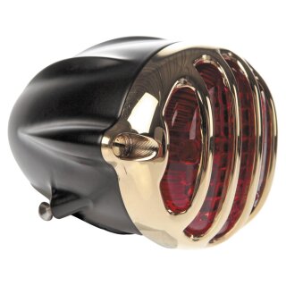 Alcatraz LED Taillight without Mounting Bracket Brass Polished Flat Black Dual Filament