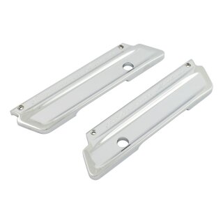 PM saddlebag latch covers Smooth, chrome
