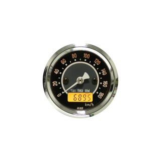 48mm Target Speedometer Scale: 220 km/h; Scale Color: black Chrome 48.0 mm