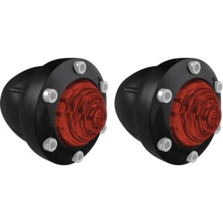 Tracker LED Turn Signal Black Gloss Red LED