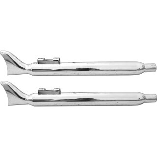 Fishtail Slip-On Auspuff Schalldämpfer chrom für Harley Touring 95-16