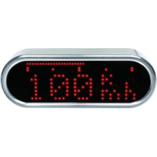 motoscope mini Speedometer Digital Scale; Dimensions: 59 mm x 21,9 mm x 13 mm Chrome Polished