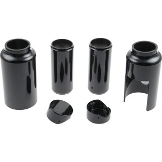 6-Piece Fork Covers with lower Fork Aluminum Covers Without Cult-Werk Logo Black Gloss Powder Coated