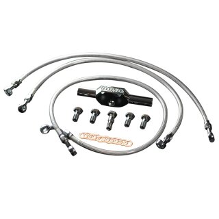 High End Brake Line Kit Stainless Steel Clear Coated 41,75"