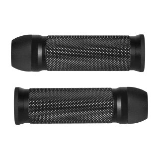 Phantom Base Grips for Internal Throttles by Müller Motorcycles Black Ring Black 1" Satin Cable operated