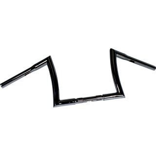 10 Bad Ape Hanger Handlebar Black 1 1/4" Powder Coated Throttle By Wire