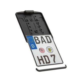 Licence Plate Frame with Licence Plate Light German specification 180x200mm Black Satin