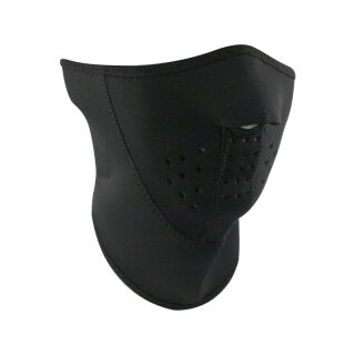 Black Neoprene Neoprene Half Face Mask 3-Panel Design