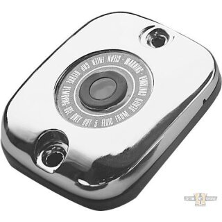 Smooth Front Brake Master Cylinder Cover with Sight Glass Chrome