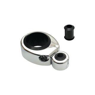 CABLE CLAMP 1"-1 1/8" SINGLE THROTTLE / CLUTCH CABLE, CHROME