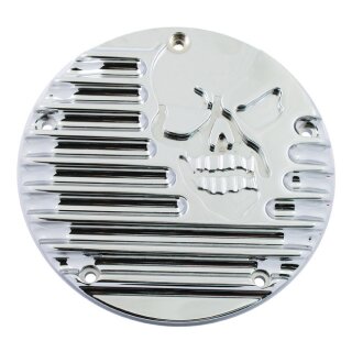 Covingtons chrom Skull Derby Cover für Harley Twin 99-18