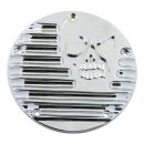 Covingtons chrom Skull Derby Cover für Harley Twin...