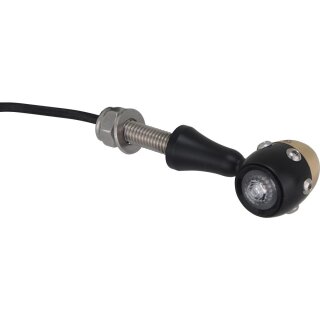 Retro LED Turn Signal V2A Black stem Black Clear LED